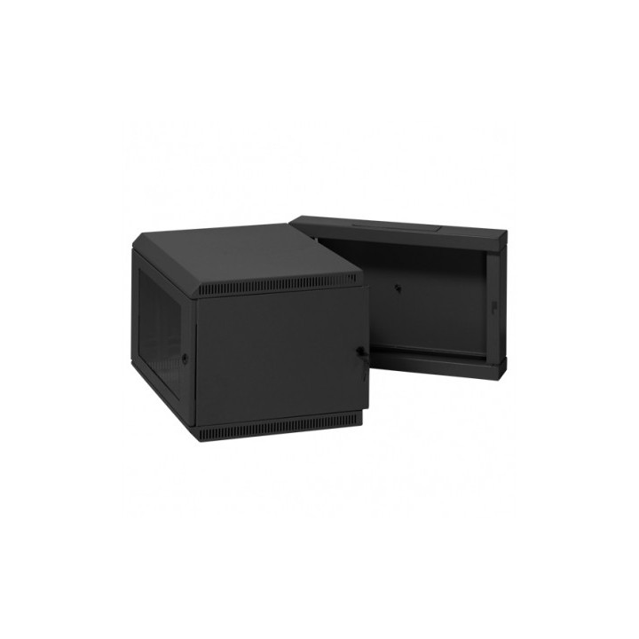Coffret mural pivotant 19 pouces 6U Rondson RNS-WR6UN | Acier noir | Visserie incluse Rondson