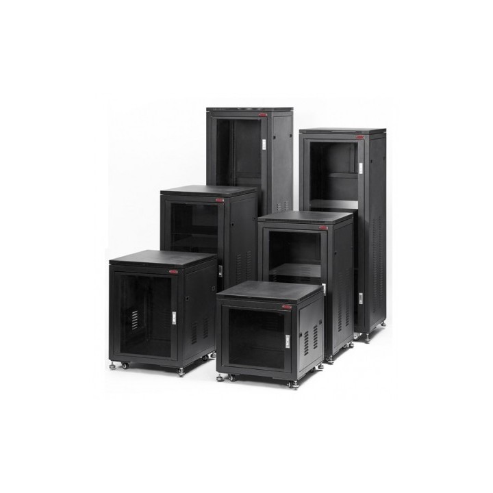 Baie réseau professionnelle 19 pouces 8U Rondson RNS-P8UN | Acier noir | 585 x 585 x 600 mm Rondson