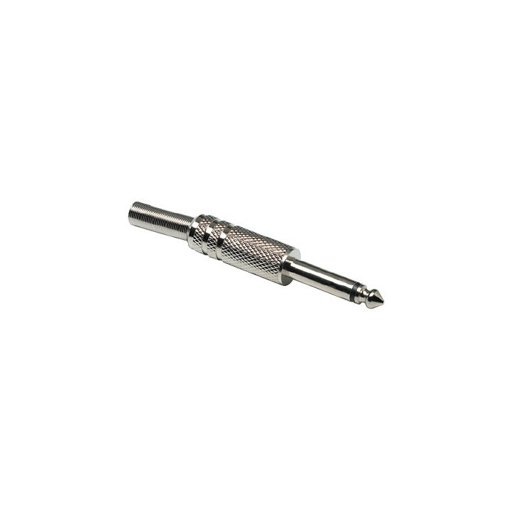 Fiche audio jack 6,35 mm mâle Rondson RNS-FJM | Corps métallique chromé | Connexion mono Rondson