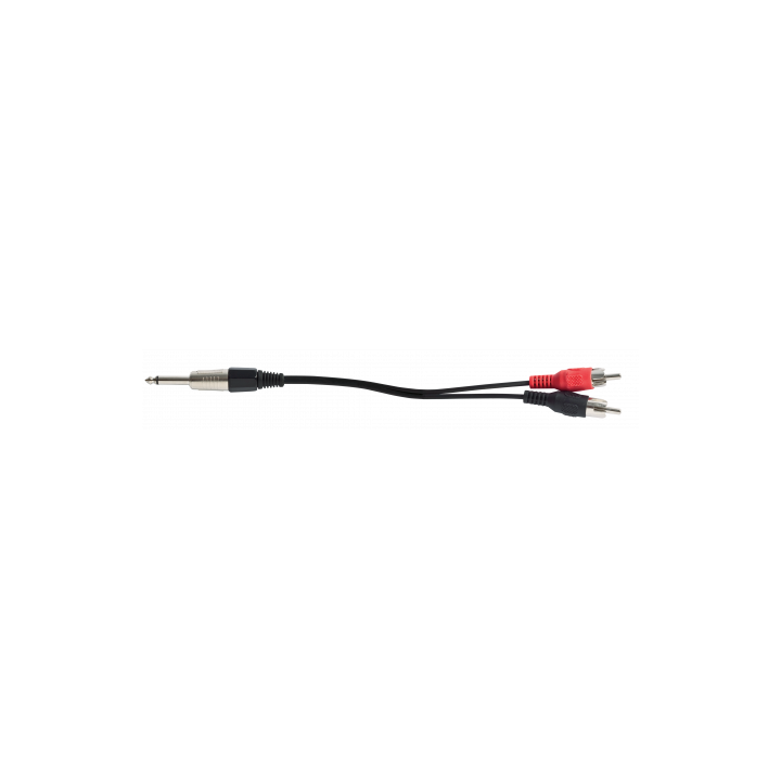 Cordon audio de liaison Rondson RNS-CL13 | Jack 6,35 mm mâle mono vers 2 RCA | 3 m Rondson