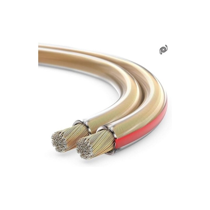 Câble haut-parleur Rondson RNS-CAHP-0/75-50M | 2 x 0,75 mm² | Bobine transparente 50 m Rondson