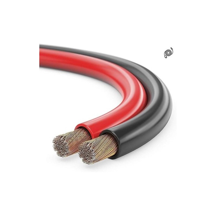Câble haut-parleur Rondson RNS-CAHP-0/75-50RN | 2 x 0,75 mm² | 50 m rouge et noir Rondson