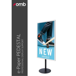 omb - Pied de sol fixe pour Samsung e-Paper 32p, Noir, socle acier. OMB