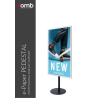 omb - Pied de sol fixe pour Samsung e-Paper 32p, Noir, socle acier. OMB