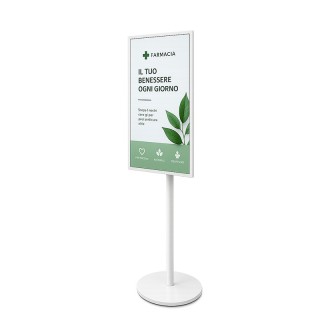 omb - Pied de sol fixe pour Samsung e-Paper 32p, Blanc, socle acier. OMB
