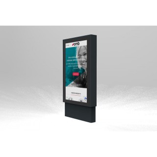 omb - Totem extérieur IP65 55p, HVAC intégré, verre anti-reflet. OMB
