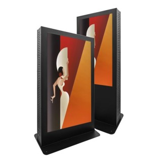 omb - Totem intérieur double face 75p, structure acier, ventilation. OMB