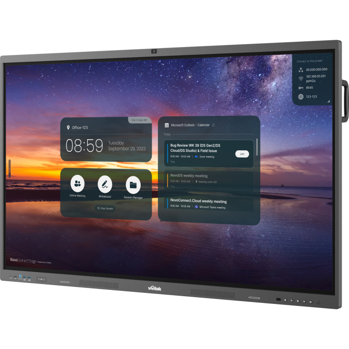 Vivitek - Ecran 75p 4K-UHD caméra et microphone intégrée, OPS Vivitek
