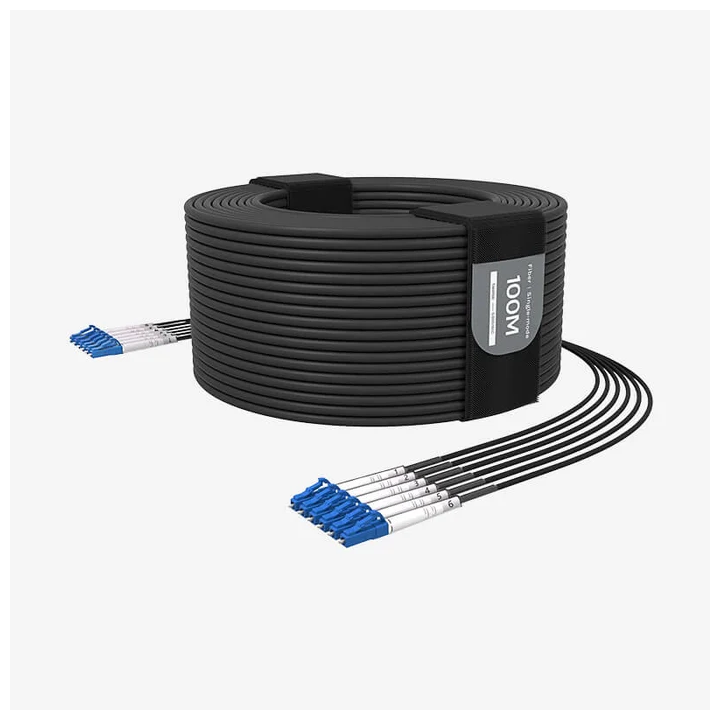 Câble fibre blindé Beetek B-G300-200USM-6LC | 6 brins monomode | TPU 200 m Beetek