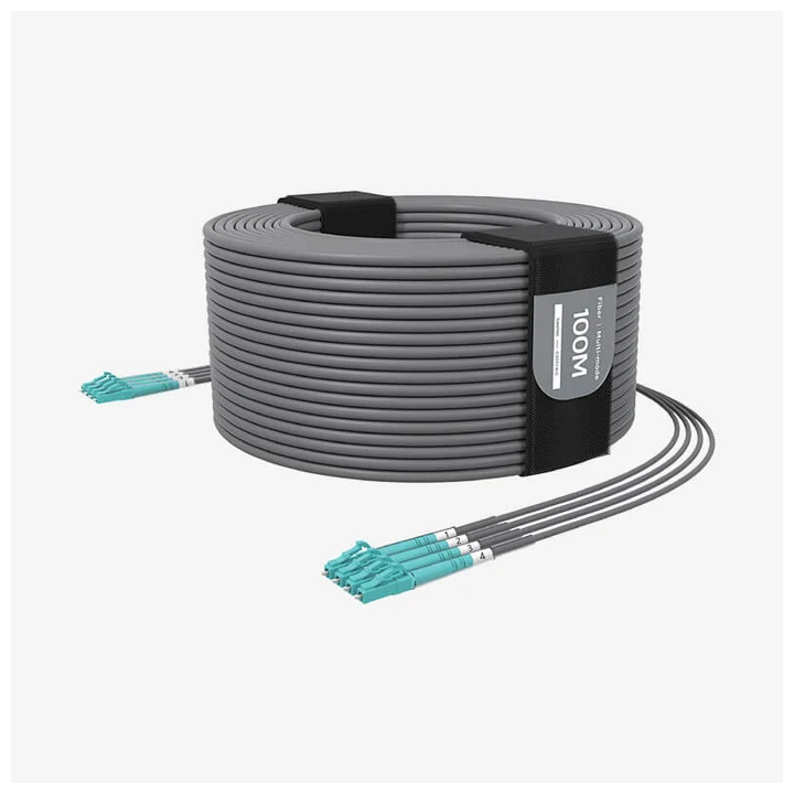 Câble fibre blindé Beetek B-G300-50U-4LC | 4 brins OM3 | TPU 50 m Beetek