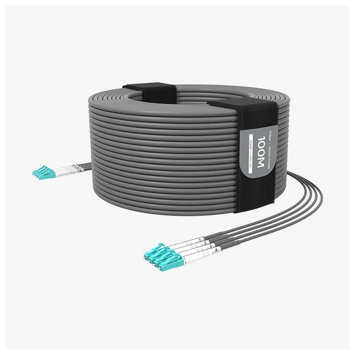 Câble fibre blindé Beetek B-G202-300U-4LC | 4 brins OM3 multimode | 300 m TPU Beetek
