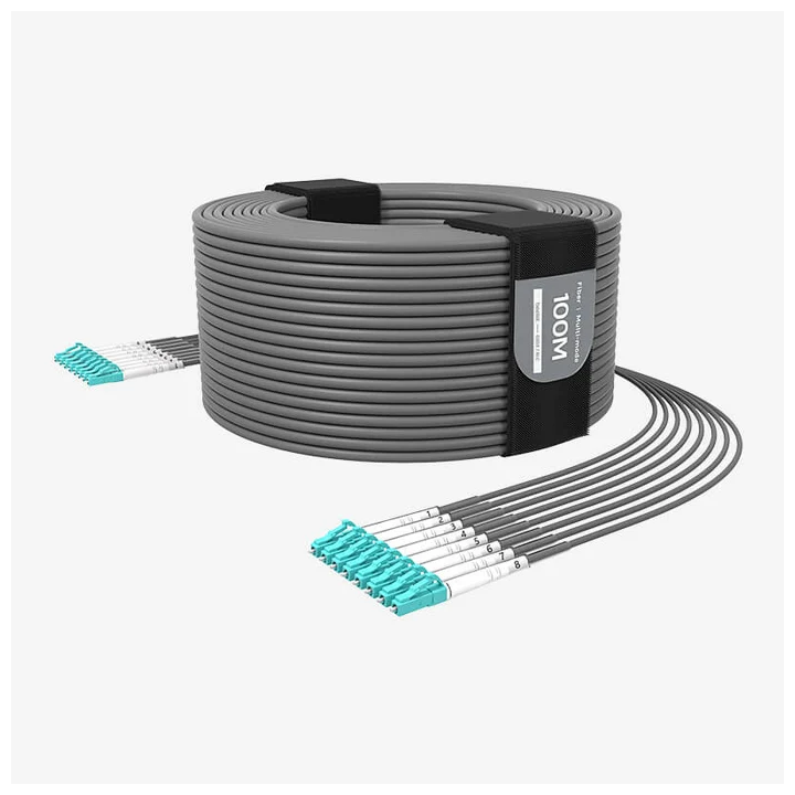 Câble fibre blindé Beetek B-G202-200U-8LC | 8 brins OM3 multimode | TPU 200 m Beetek