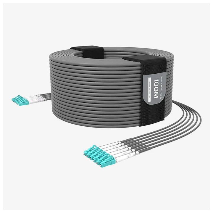 Câble fibre blindé Beetek B-G202-100U-6LC | 6 brins multimode OM3 | TPU 100 m Beetek