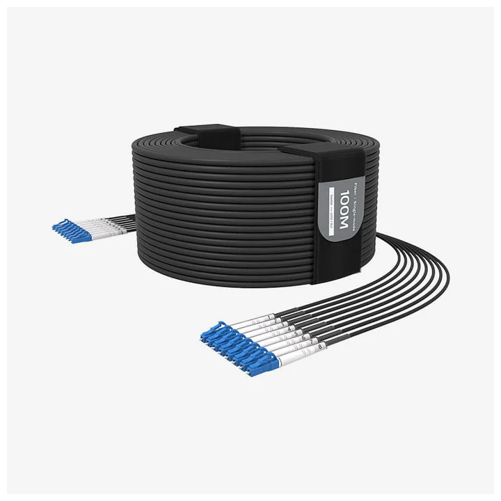 Câble fibre blindé Beetek B-G202-50USM-8LC | 8 brins monomode | 50 m TPU Beetek
