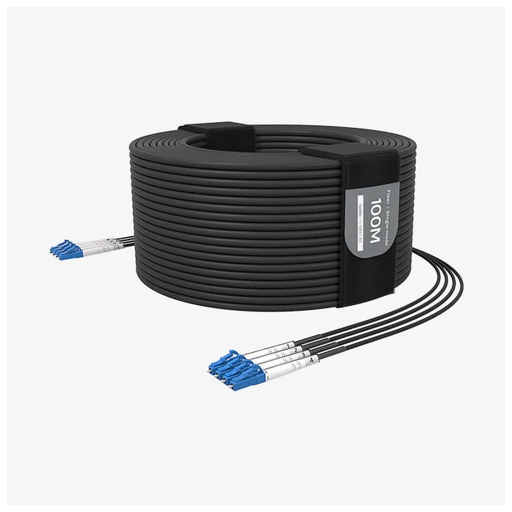 Câble fibre blindé Beetek B-G202-50USM-4LC | 4 brins monomode TPU | 50 m Beetek