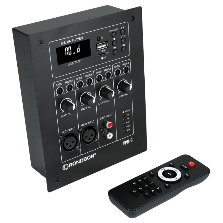 Préamplificateur mural Rondson RNS-PPM-3 | 3 entrées | lecteur SD/USB Bluetooth Rondson