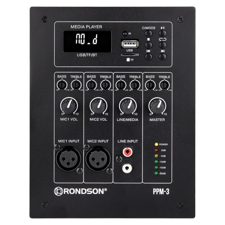 Préamplificateur mural Rondson RNS-PPM-3 | 3 entrées | lecteur SD/USB Bluetooth Rondson