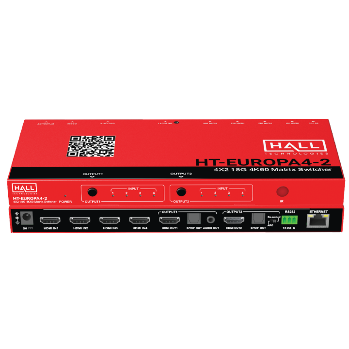 Matrice de commutation HDMI professionnelle Atlona HT-EUROPA4-2 | 4x2 | 4K UHD HDR Atlona