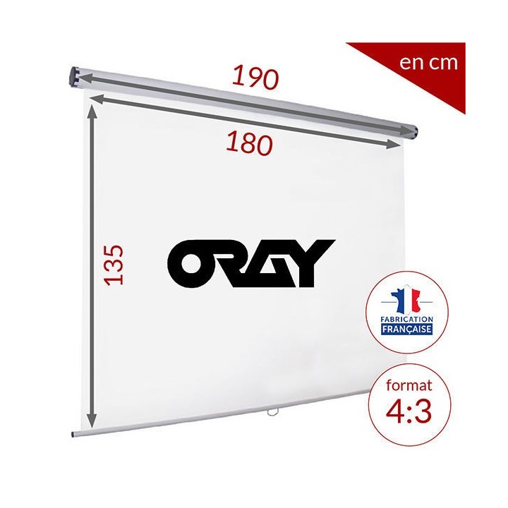 Oray - Ecran manuel Super Gear Pro blanc mat 135x180 cm 4/3 - FRANCO Oray
