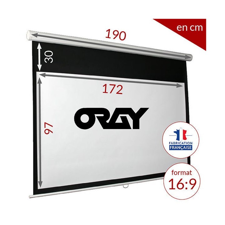 Oray - Ecran manuel Super Gear HC blanc mat 97x172 cm 16/9 - FRANCO Oray