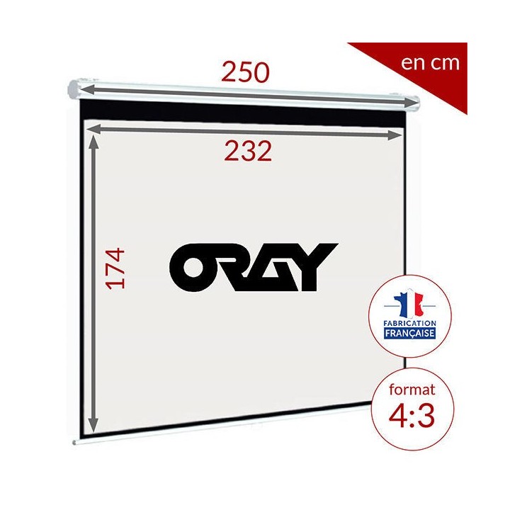 Oray - Ecran manuel Super Gear HC blanc mat 174x232 cm 4/3 - FRANCO Oray