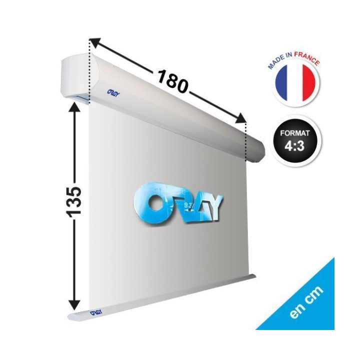 Oray - Ecran motorisé Orion PRO blanc mat 135x180 cm 4/3 - FRANCO Oray
