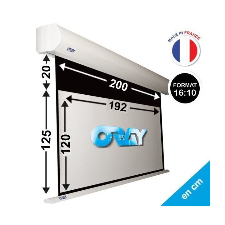 Oray - Ecran motorisé Orion HC blanc mat 120x192 16/10 - FRANCO Oray