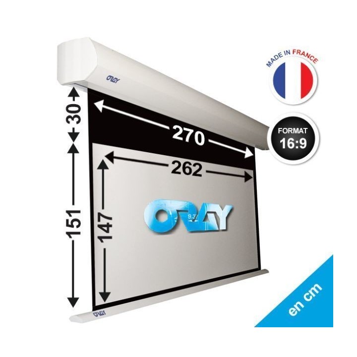 Oray - Ecran motorisé Orion HC blanc mat 147x262 16/9 - FRANCO Oray