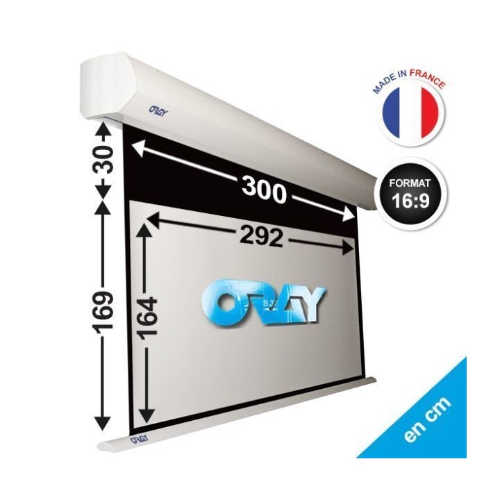Oray - Ecran motorisé Orion HC blanc mat 164x292 16/9- Franco Oray