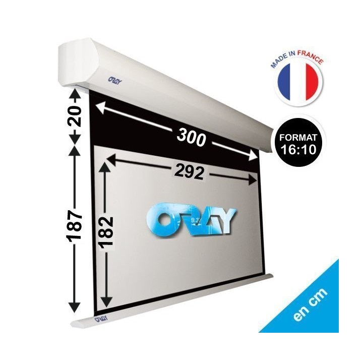 Oray - Ecran motorisé Orion HC blanc mat 182x292 16/10- Franco Oray