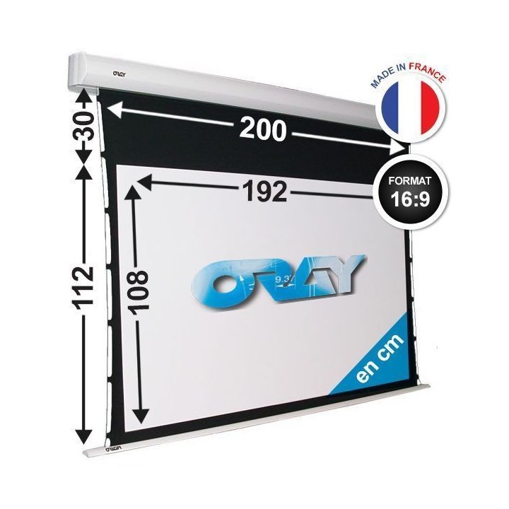 Oray - Ecran motorisé Orion Tensionné blanc mat 108x192 16/9 - FRANCO Oray