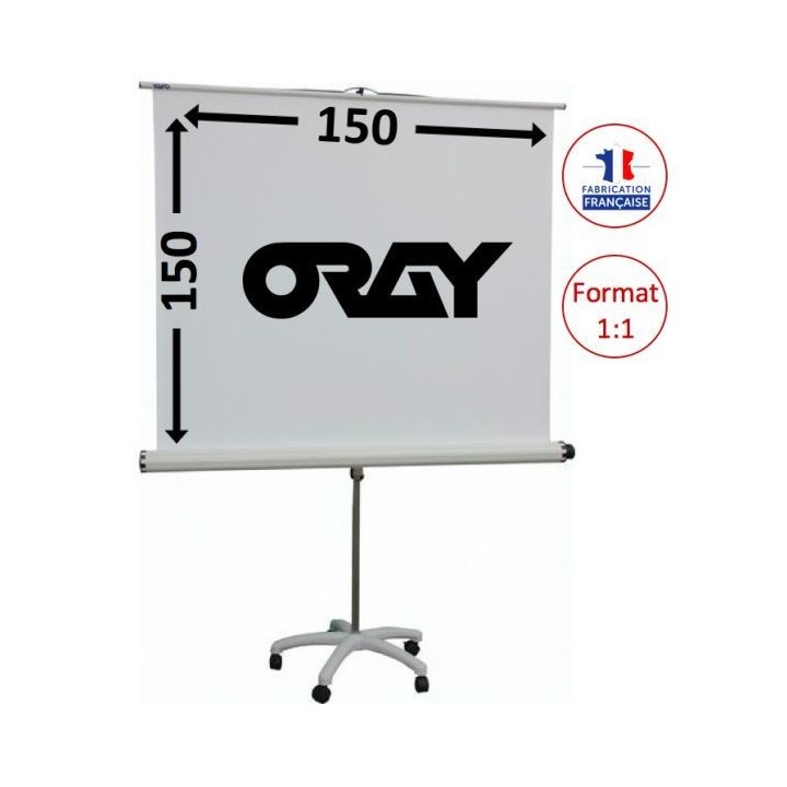 Oray - Ecran portable trépied Style Pied Etoile blanc 150x150 cm - FRANCO Oray