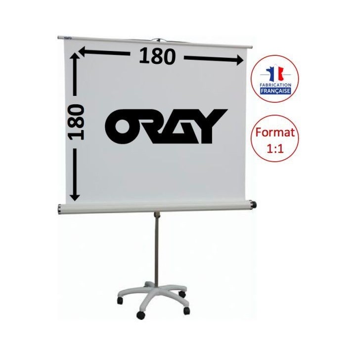 Oray - Ecran portable trépied Style Pied Etoile blanc 180x180 cm - FRANCO Oray