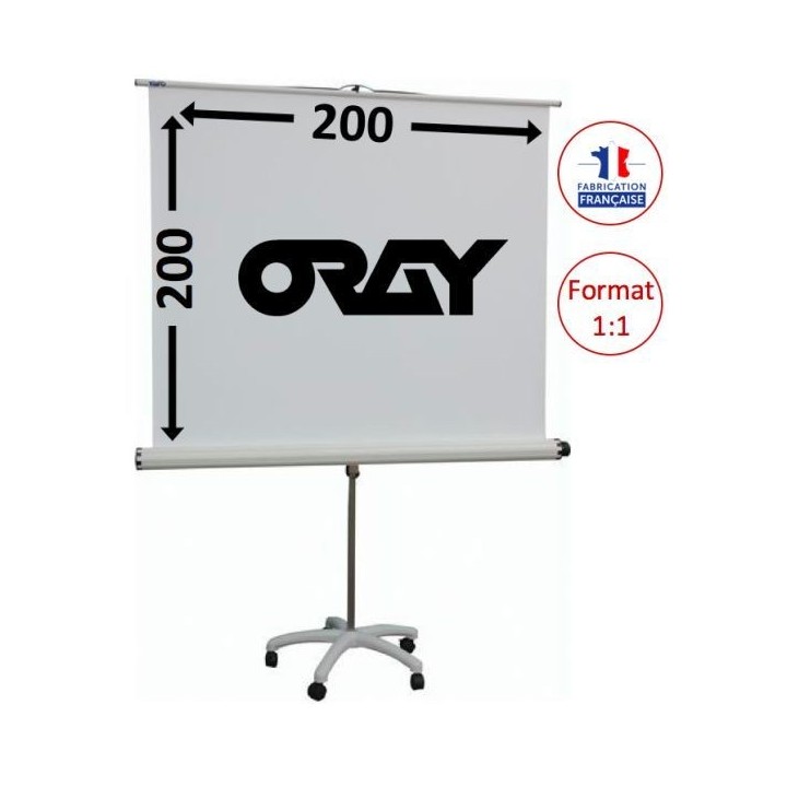 Oray - Ecran portable trépied Style Pied Etoile blanc 200x200 cm - FRANCO Oray