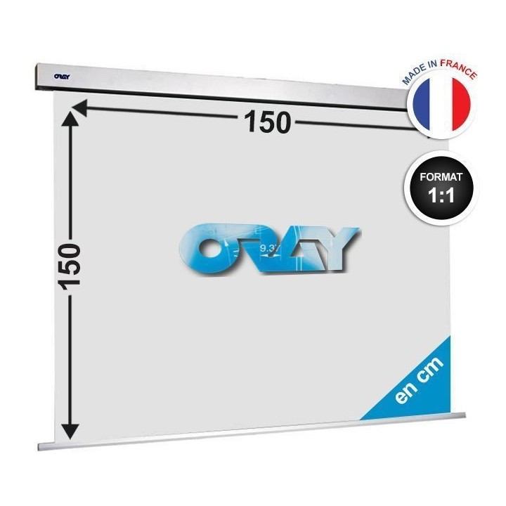 Oray - Ecran motorisé Squar'PRO blanc mat 150x150 Carré - FRANCO Oray