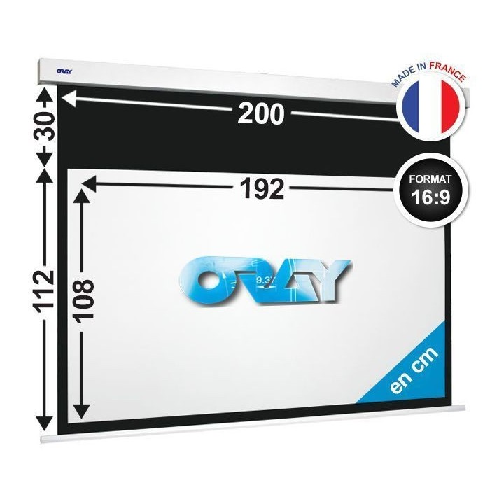 Oray - Ecran motorisé Squar'HC blanc mat 108x192 16/9 - FRANCO Oray