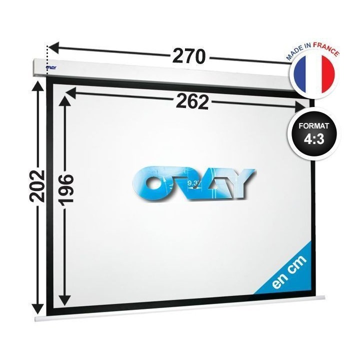 Oray - Ecran motorisé Squar'HC blanc mat 196x262 4/3 - FRANCO Oray