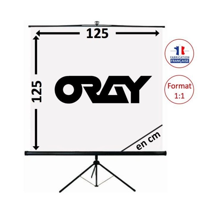 Oray - Ecran portable Trépied Byron blanc mat 125x125 Carré - FRANCO Oray