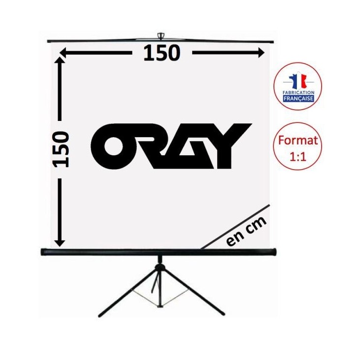 Oray - Ecran portable Trépied Byron blanc mat 150x150 Carré - FRANCO Oray