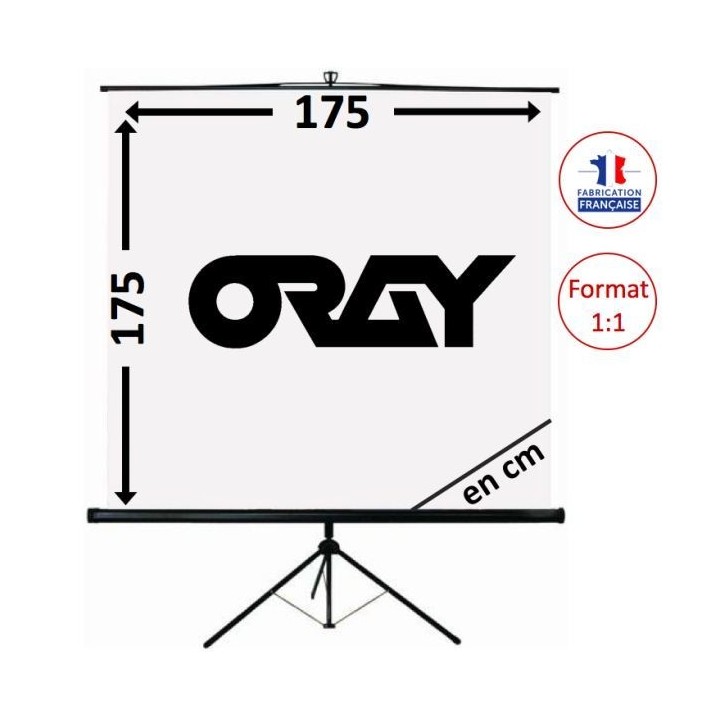 Oray - Ecran portable Trépied Byron blanc mat 175x175 Carré - FRANCO Oray