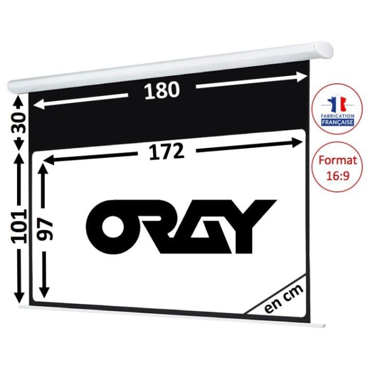 Écran motorisé Oray HCM4SB1101180 | Filaire | blanc mat - HCM4SB1101180 - Oray
