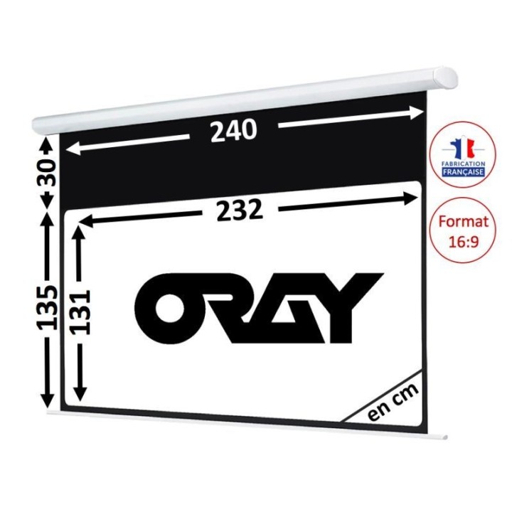 Écran motorisé Oray HCM4SB1135240 | 130x232 cm | blanc mat - HCM4SB1135240 - Oray