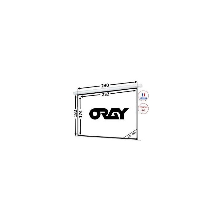 Écran motorisé Oray HCM4SB1180240 | Filaire blanc mat | 174x232 cm - HCM4SB1180240 - Oray