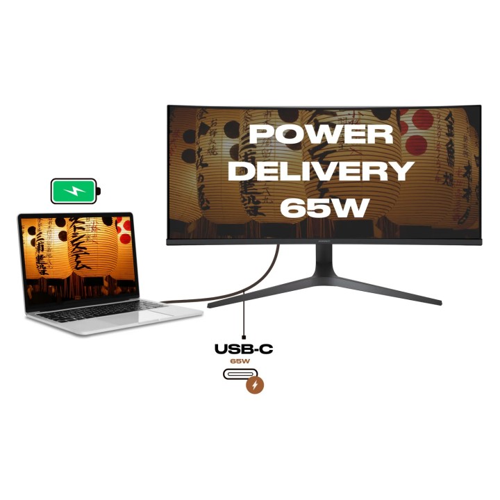 Écran PC incurvé Japannext JN-IPS340UWQHD60CW | 34" UWQHD | IPS Blanc 