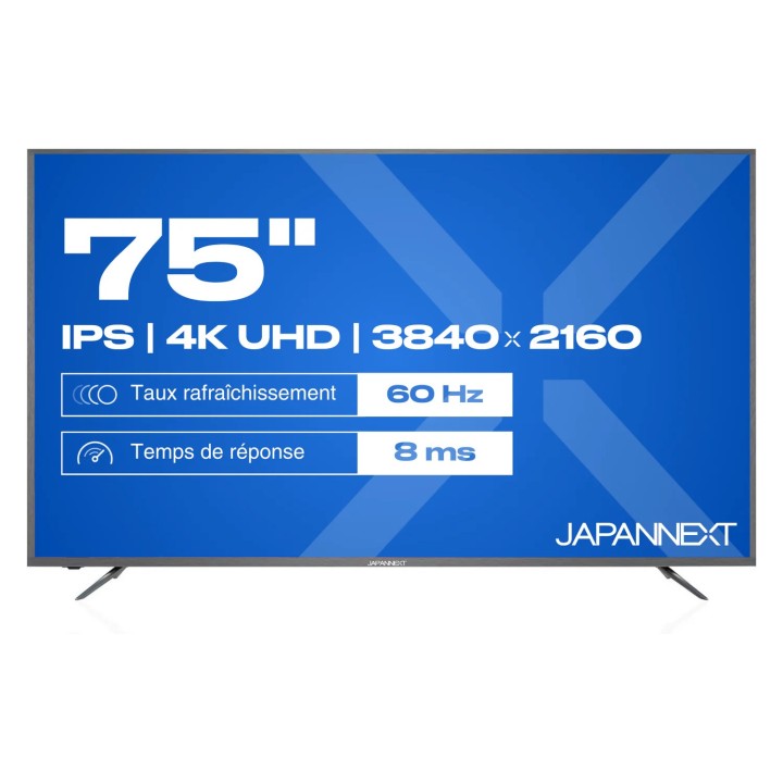 Écran dynamique Japannext JN-IPS750UHD60F | 75" UHD/4K | affichage  