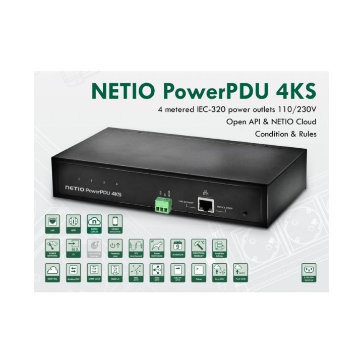 Alimentation électrique Netio NET-4KS-EU | 4 sorties | prise EU Netio