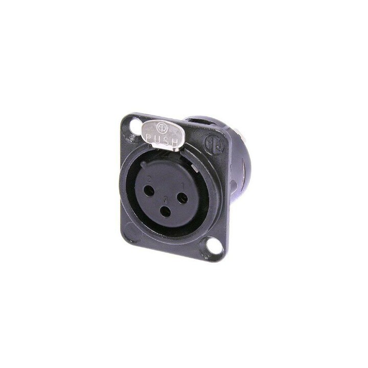 Neutrik - Embase femelle XLR 3 points serie D, corps noir, contacts Or Neutrik