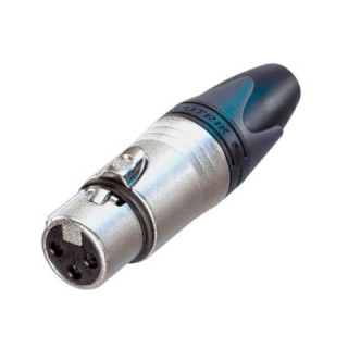 Neutrik - Connecteur XLR 3 poles femelle, corps nickel, avec contacts a sertir Neutrik