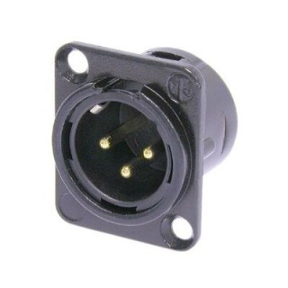 Neutrik - Embase XLR série D mâle noire, contacts or Neutrik
