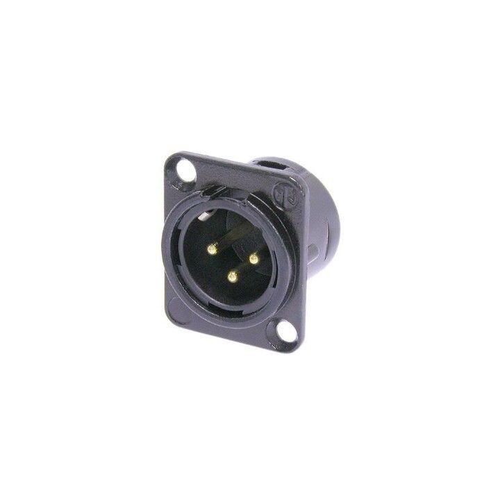 Neutrik - Embase XLR série D mâle noire, contacts or Neutrik